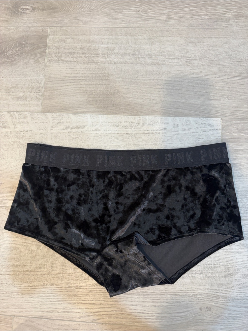 PINK Victoria's Secret Black Velvet Bike Shorts